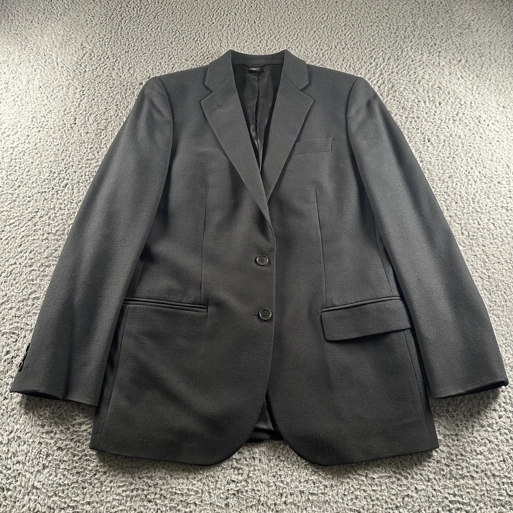 Vtg Helmut Lang Suit Jacket Mens IT 42 Black Wool Cashmere Angora Italy Blazer